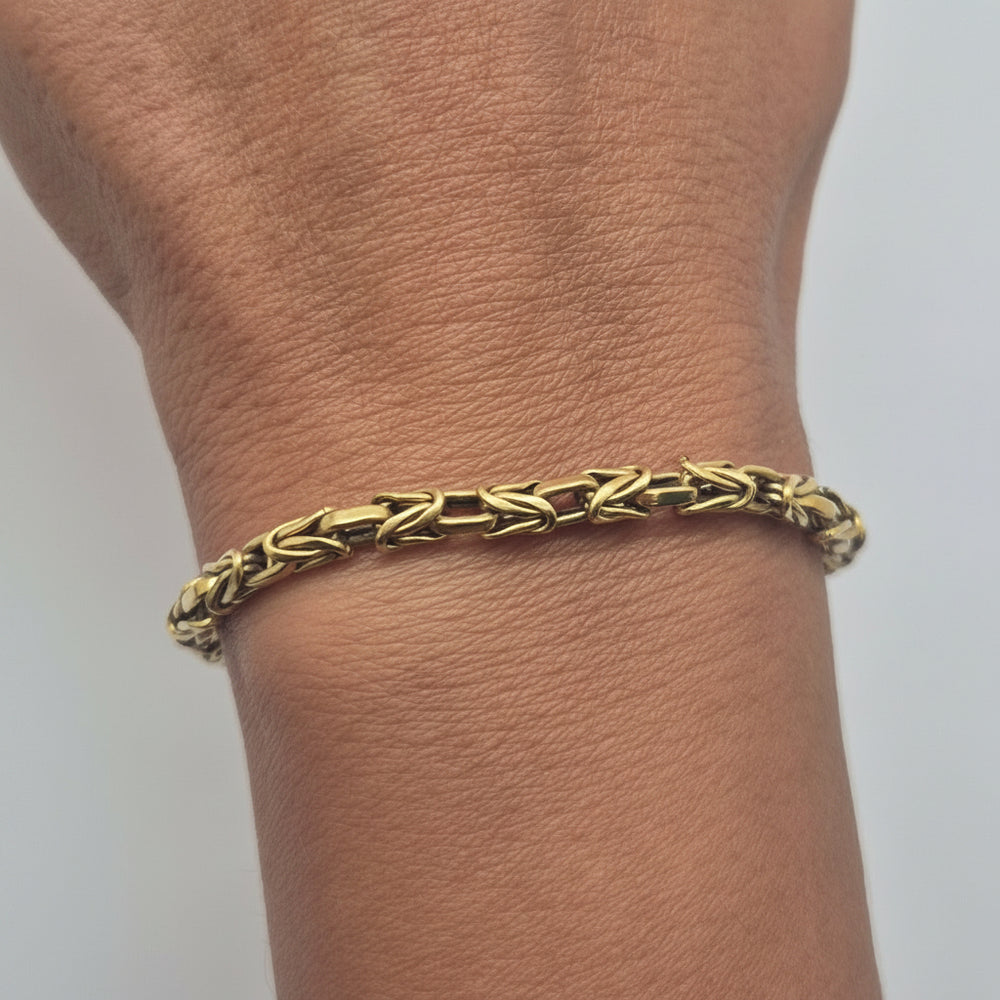 Bracelet Maillon Originale en Or Jaune 18k