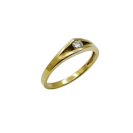 Bague Solitaire Or Jaune 18k - 2.77 G