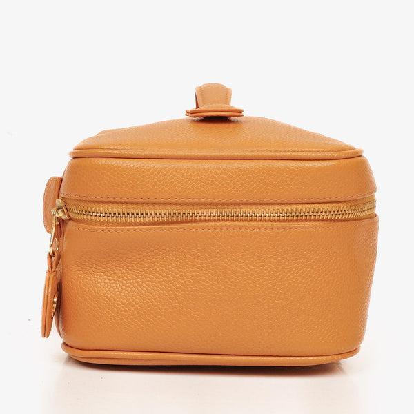 Sac Vanity vintage Chanel en cuir caviar orange