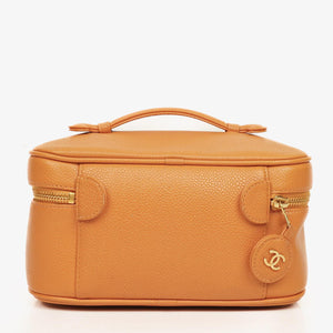 Sac Vanity vintage Chanel en cuir caviar orange
