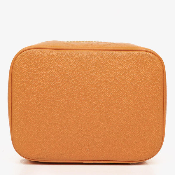 Sac Vanity vintage Chanel en cuir caviar orange