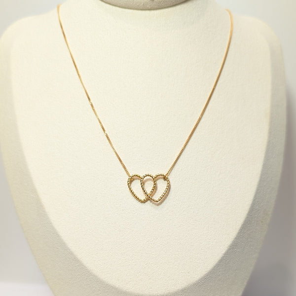 Collier Princesse en Or Jaune avec Mailles Forçat Torsadé 18K