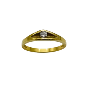 Bague Solitaire Or Jaune 18k - 2.77 G