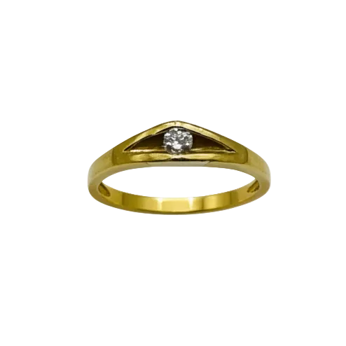 Bague Solitaire Or Jaune 18k - 2.77 G