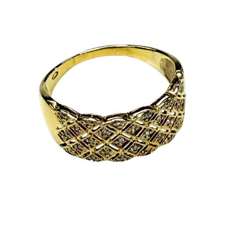 Bague en Or Jaune 18k avec Diamants - T 59