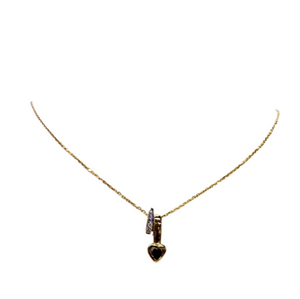 Collier Princesse Or Jaune et Blanc 18k avec Saphir et Diamant 1.81 Grs
