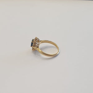 Bague marguerite en or jaune 18 K avec Oxyde de zirconium - T 51