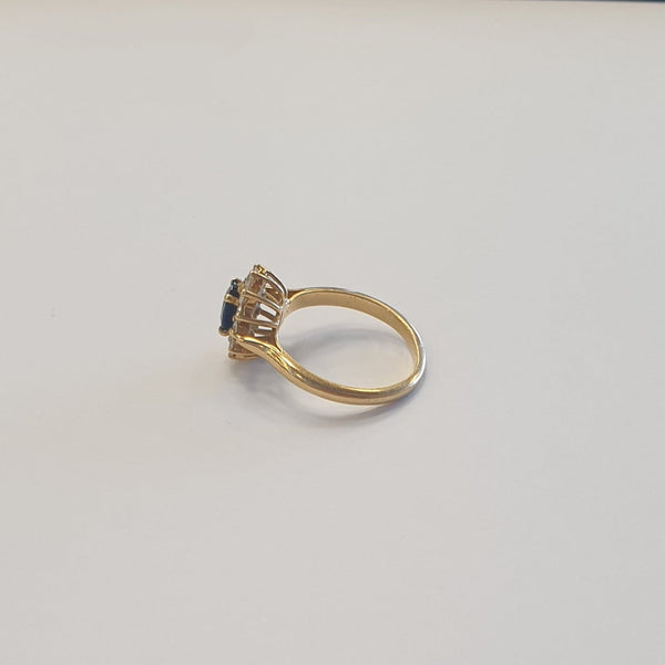 Bague marguerite en or jaune 18 K avec Oxyde de zirconium - T 51