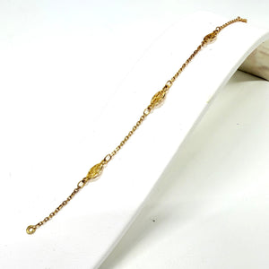 Bracelet maille filigrane en or jaune 18K