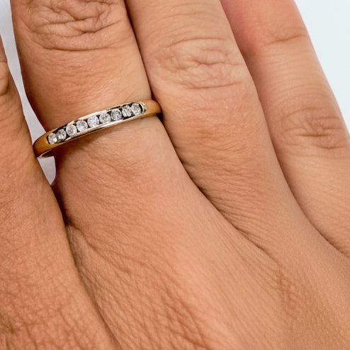 Bague Demi Tour en Or Jaune 18 K - Taille 58 -  1.48 G