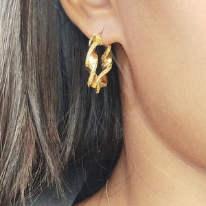 Boucles d'oreilles créoles en Or Jaune 18K -  2.43 Grs