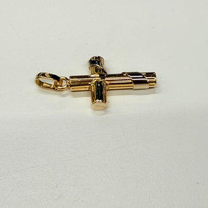 Pendentif Croix en Or Jaune et Blanc 18k Poids - 3.68 Grs