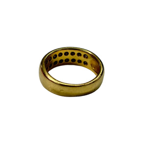 Jonc en or jaune 750 avec diamants