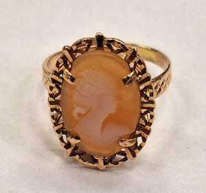 Bague Camée Or Jaune 18K Taille 50