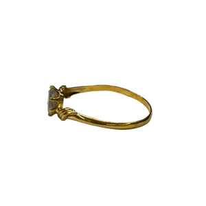 Bague d'Aigue Marine en Or Jaune 750/100