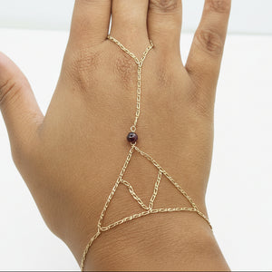 Bracelet chaîne de main en or jaune 18k - 2.20 G