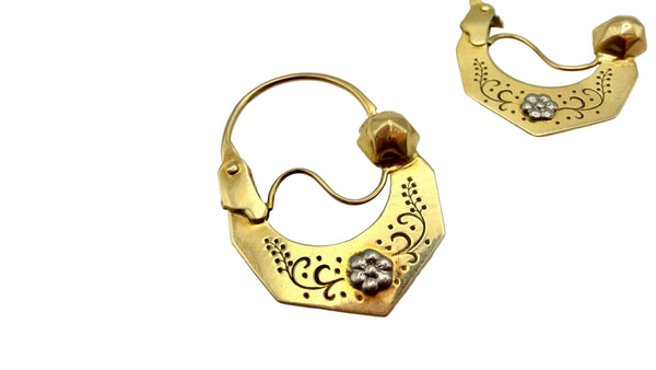 Boucles d'oreilles Savoyard en Or Jaune 18K - 1.96 Grs