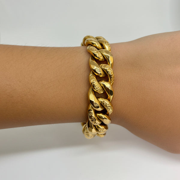 Bracelet Gourmette en Or Jaune 18k - 38 G