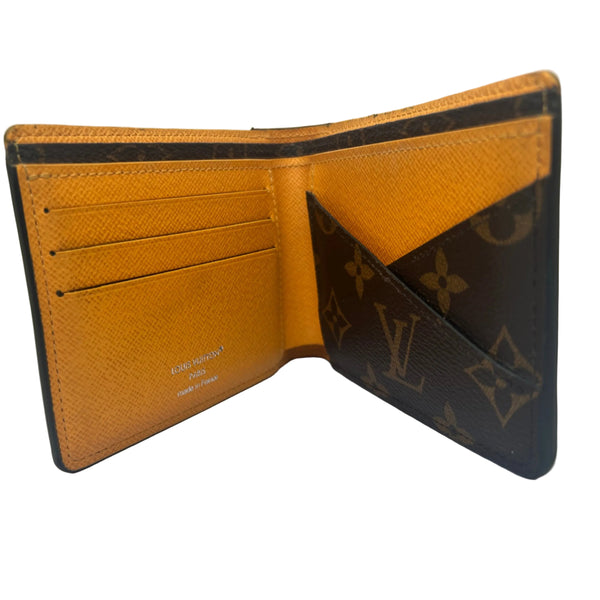 Portefeuille Louis Vuitton en toile Monogram Macassar et Jaune safran