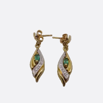 Boucles d'oreilles pendantes en Or jaune 18K - 1.37g