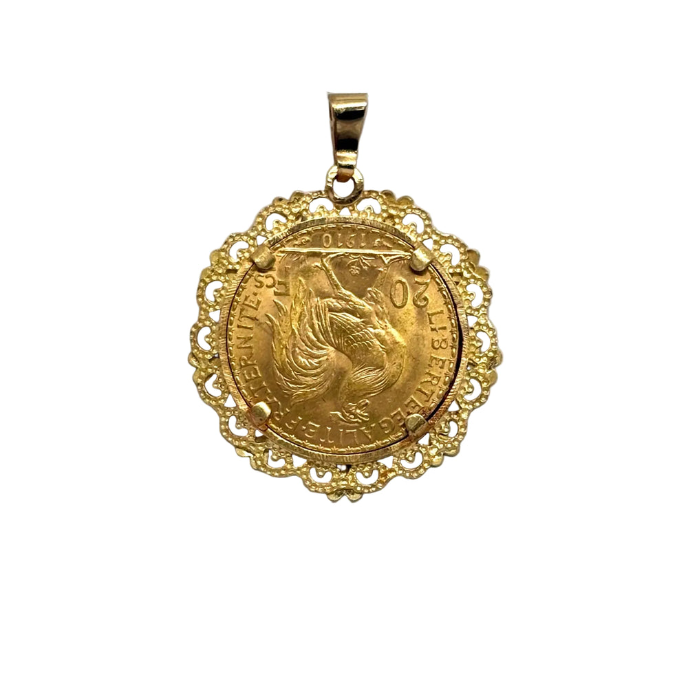 Pendentif Porte Pièce en Or Jaune 18k - 9.89 G