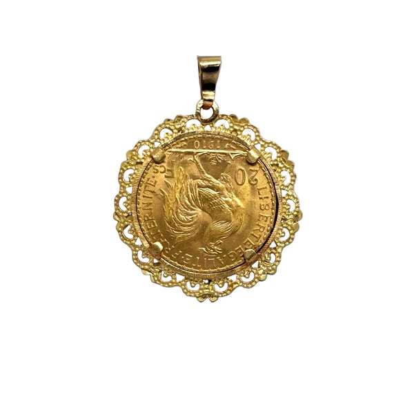 Pendentif Porte Pièce en Or Jaune 18k - 9.89 G