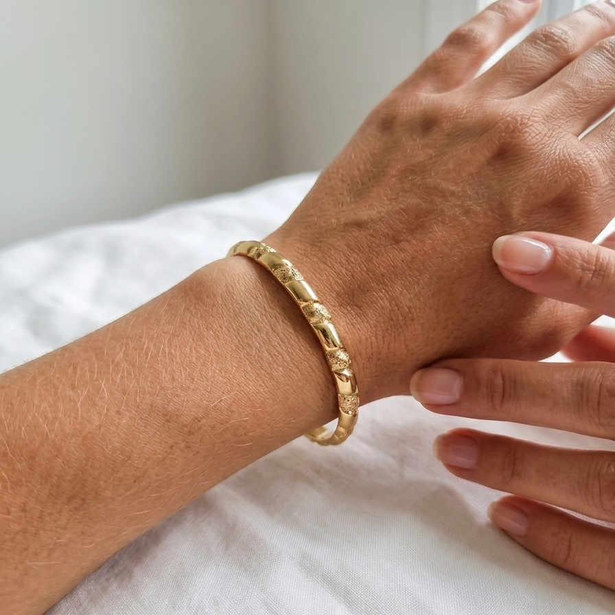 Bracelet Jonc en Or Jaune 18K - 8.79G