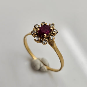 Bague Marguerite Or Jaune 18 K - Taille 55 - 2.05 G