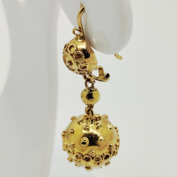 Boucles d'Oreilles Pendantes en Or Jaune 18K - 4.95gr