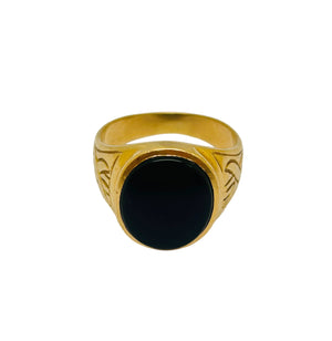Chevalière homme en or jaune 18 carats avec Onyx