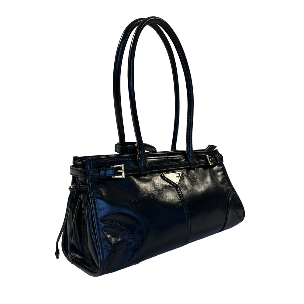Sac à main Prada Bonnie en cuir noir - Très bon état