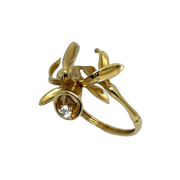 Bague ancienne en or jaune avec Oxyde de Ziconium 18K - 2.77Grs - T58