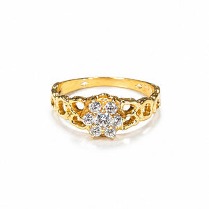 Solitaire en Or Jaune 18K - 3.40 G - T 58 avec Oxyde de zirconium