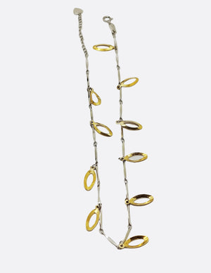 Chaine de cheville en or jaune et or blanc - 3.19 Grs