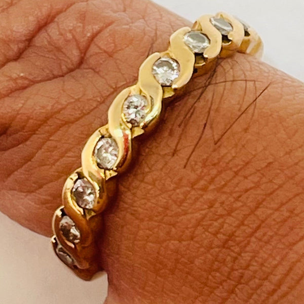 Superbe Bague Demi Tour Or Jaune 18 Carats Poids - 2.63 Grs Taille - 50