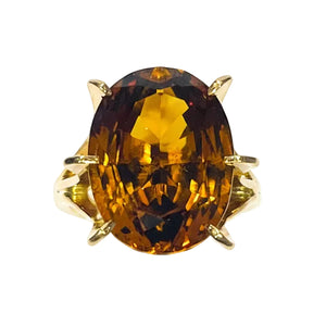 Bague avec citrine en Or Jaune 18k