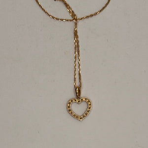 Collier Princesse en Or Jaune 18K avec Pendentif Cœur