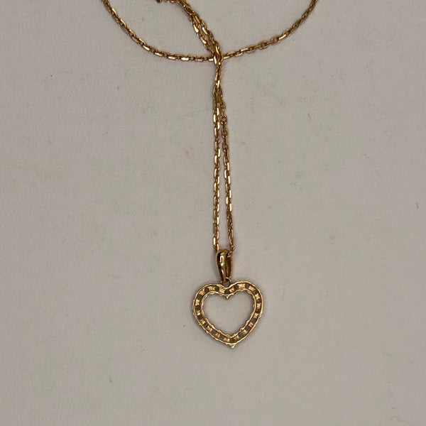 Collier Princesse en Or Jaune 18K avec Pendentif Cœur