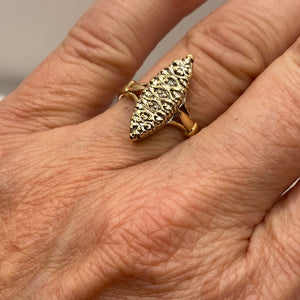 Bague Marquise en Or Jaune et Or blanc - Taille 53