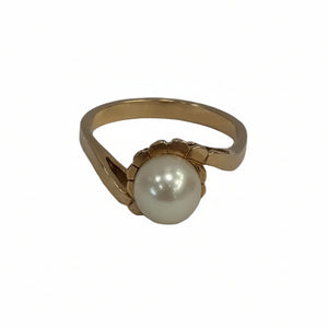 Bague en Or Jaune avec Perle Nacrée 18k