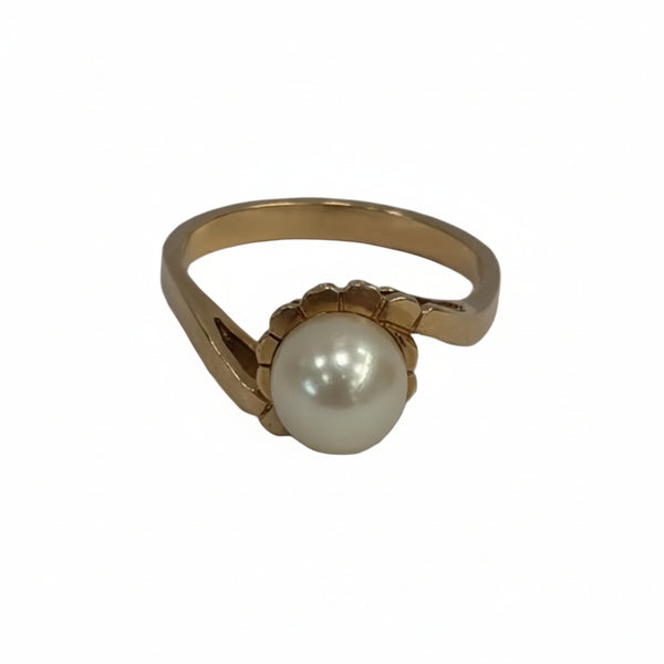 Bague en Or Jaune avec Perle Nacrée 18k