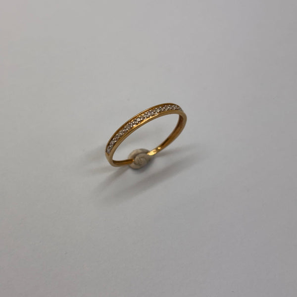 ALLIANCE DEMI TOUR OR JAUNE & BLANC 18 CARATS Taille -58