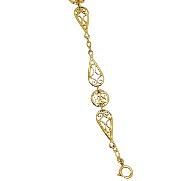 Bracelet Maillon Maille Filigrane Or Jaune 18K - 3.93Grs
