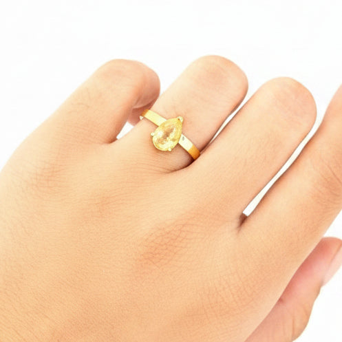Bagues Solitaire en Or Jaune 18K - 1.95Grs - T52