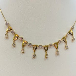 Collier Princesse en Or Jaune avec Zirconiums - 5 Grs