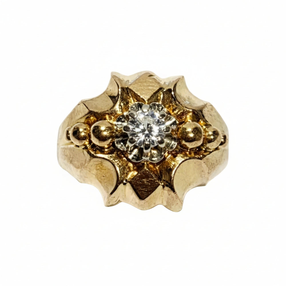 Bague en Or Jaune avec zirconium 18 carats