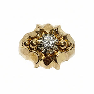Bague en Or Jaune avec zirconium 18 carats