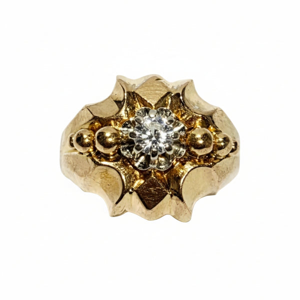 Bague en Or Jaune avec zirconium 18 carats