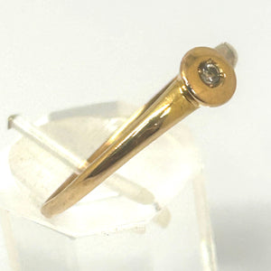 Solitaire en Or Jaune 18K avec Diamant