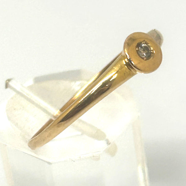 Solitaire en Or Jaune 18K avec Diamant